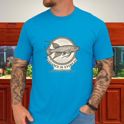 Elegance in Every Fin Tee – Lyretail Killifish Crest Design