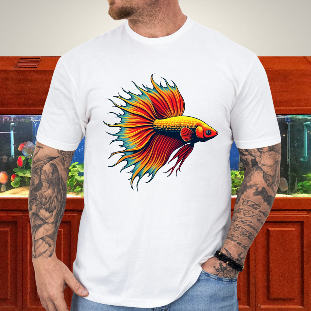 Bubbly Betta T-Shirt – Fiery Siamese Fighting Fish Design for Tropical Aquarium Lovers