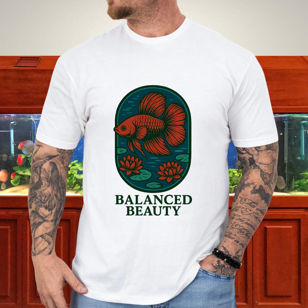 Balanced Beauty Betta Fish T-Shirt – Double Tail Design with Lotus-T-Shirt-Fish &amp; Friends Tees