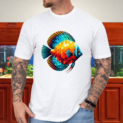 Geometric Discus Fish T-Shirt – Polygonal Aquarium Art