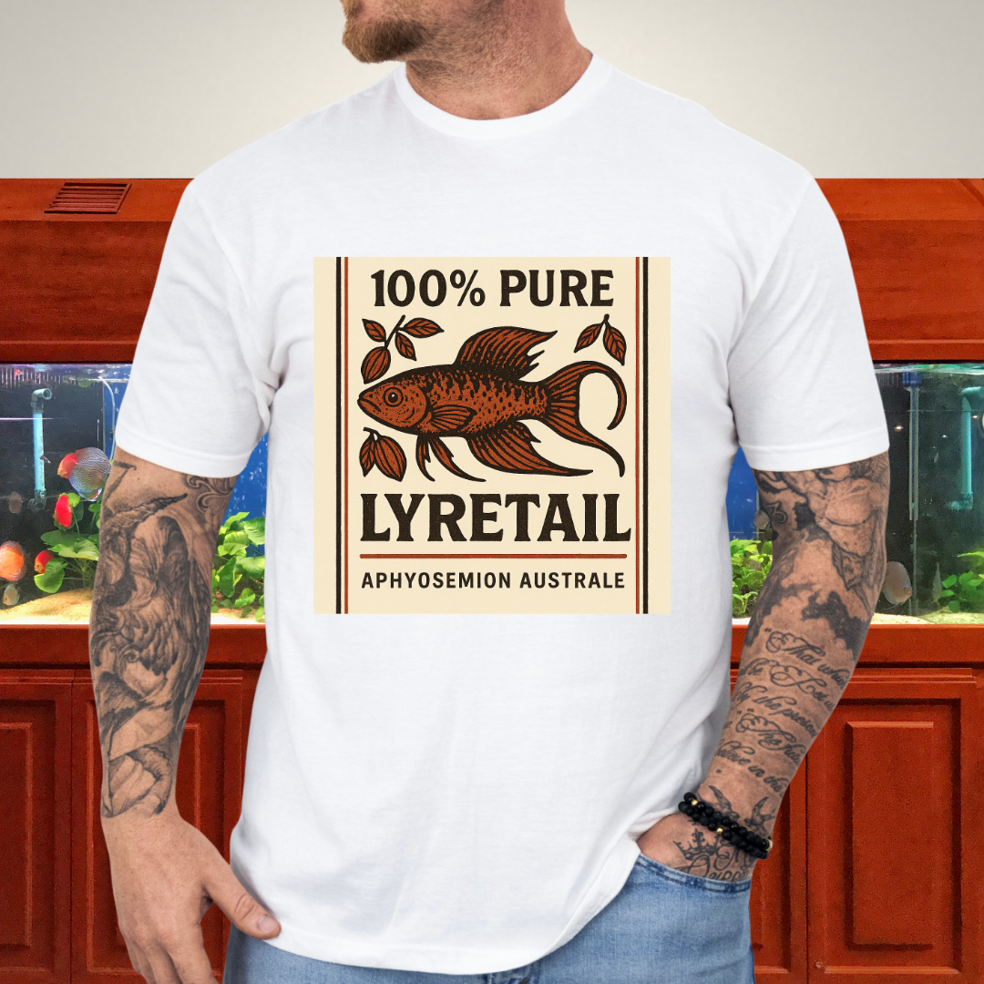 100% Pure Lyretail Tee – Chocolate Australe Killifish Retro Design