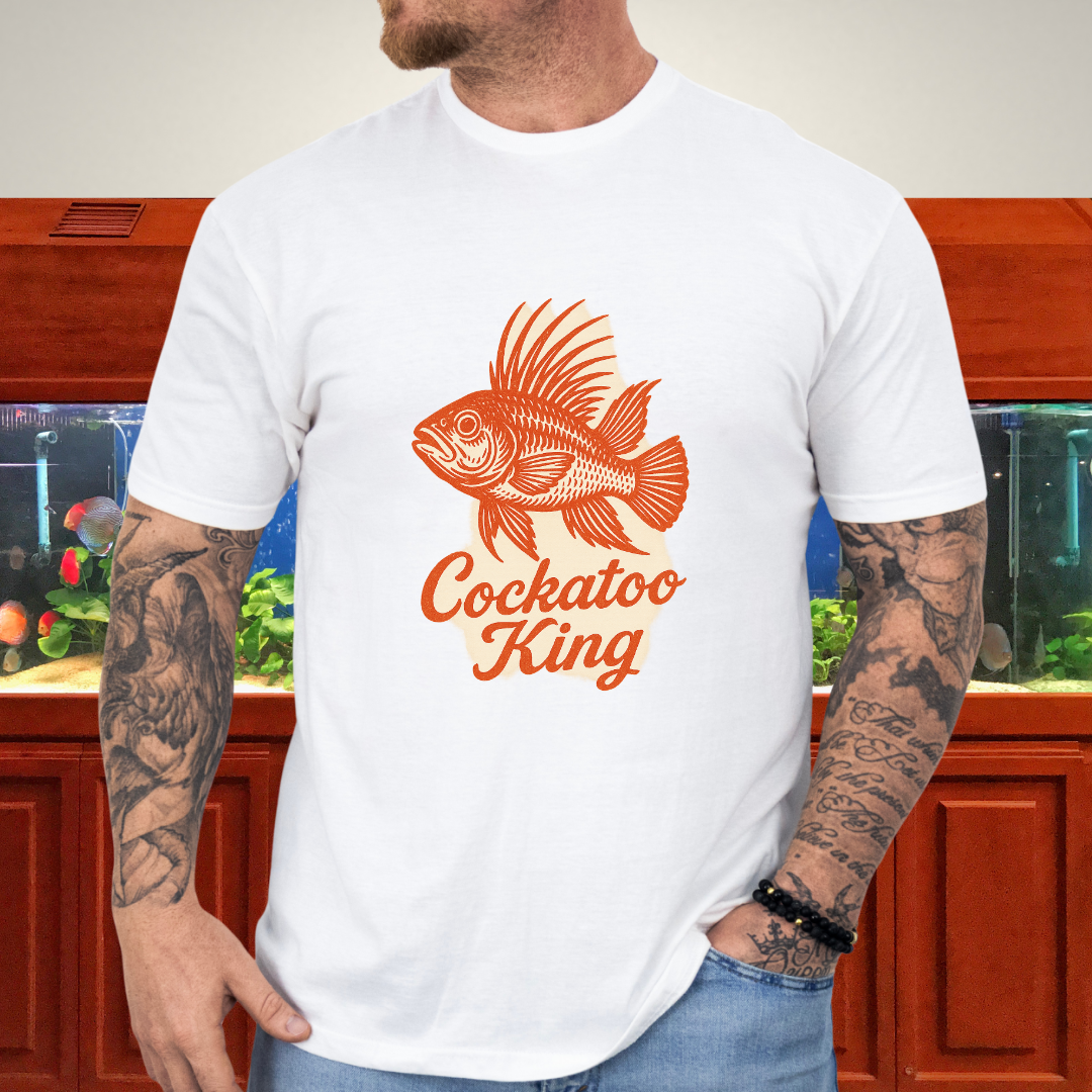 Cockatoo King Tee – Retro Apistogramma Letterpress Design