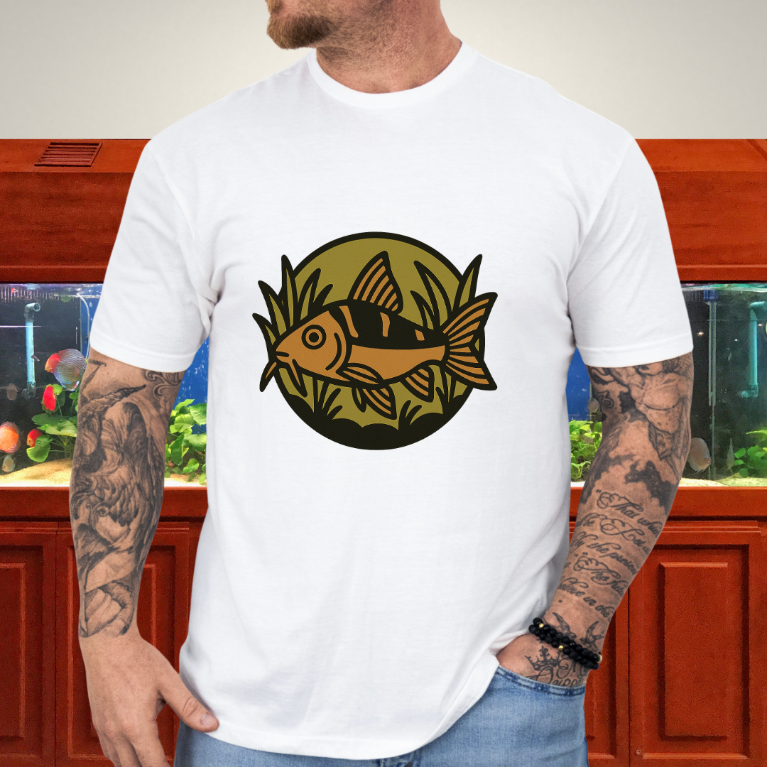 Corydoras Logo Shirt – Earthy Brown & Olive Badge Style