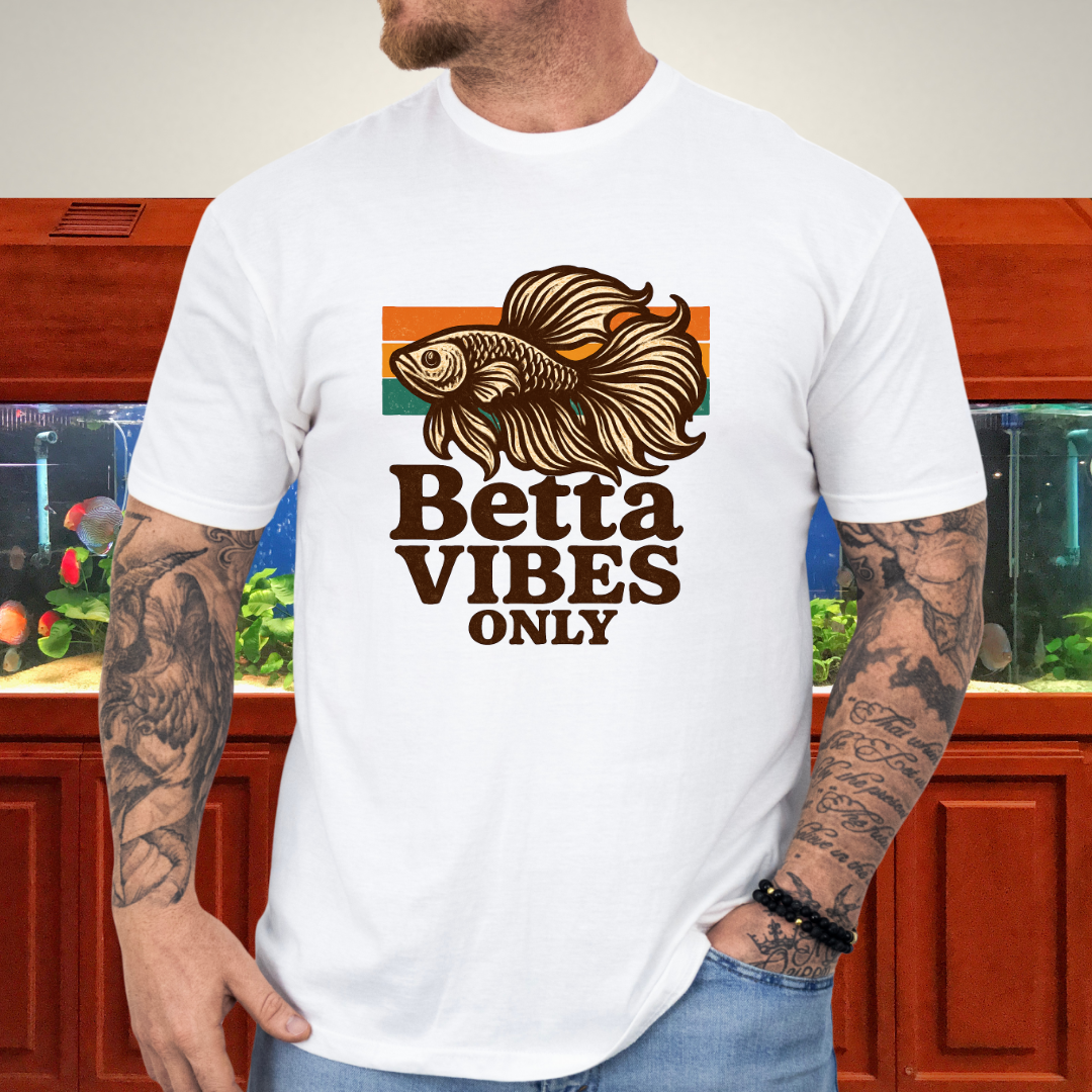 Retro 70s Betta Fish T-Shirt – Groovy Psychedelic Design