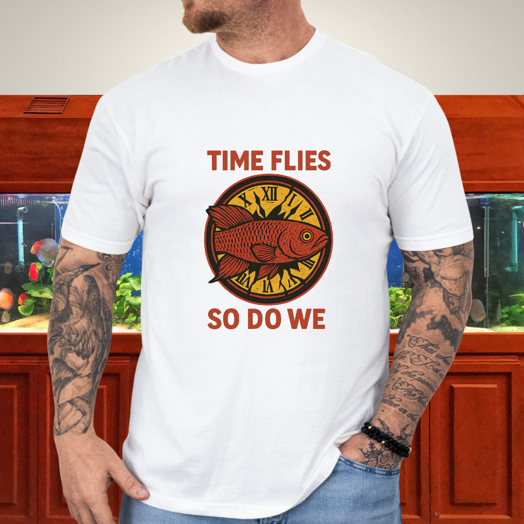 Time Flies, So Do We Tee – Guentheri Killifish Surreal Design