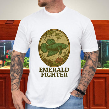 Emerald Fighter Wild Betta Smaragdina T-Shirt – Retro Nature Print-T-Shirt-Fish &amp; Friends Tees