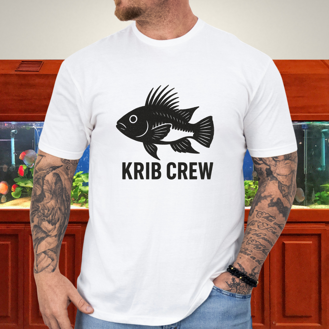 Krib Crew Tee – Minimal Monochrome Kribensis Logo Design