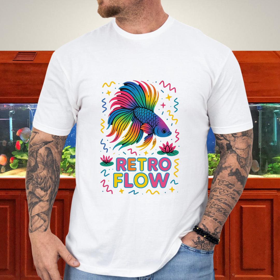 Retro Flow Betta Fish T-Shirt – 90s Neon Rainbow Design-T-Shirt-Fish &amp; Friends Tees