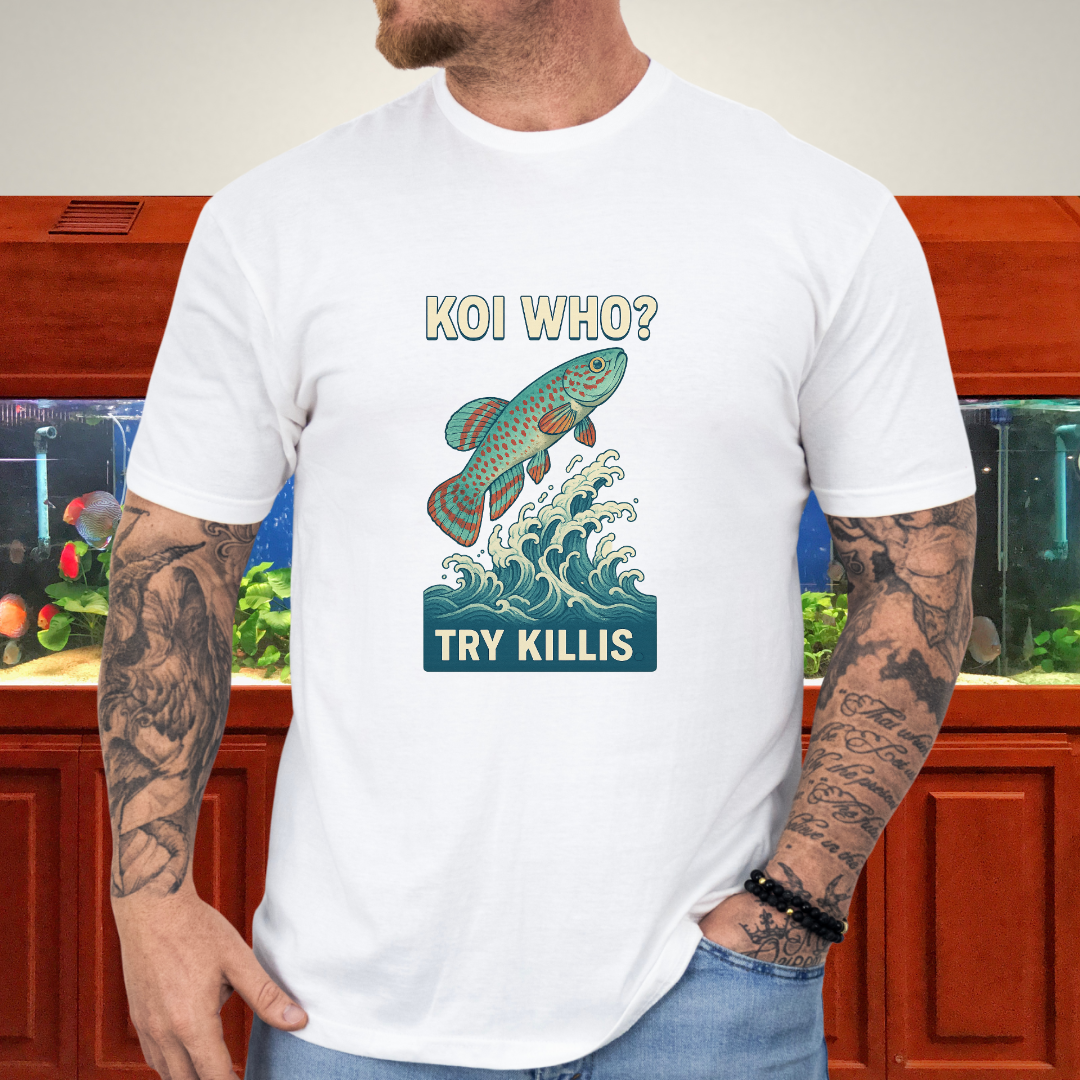 Koi Who? Try Killis Tee – Gardneri Killifish Ukiyo-e Style