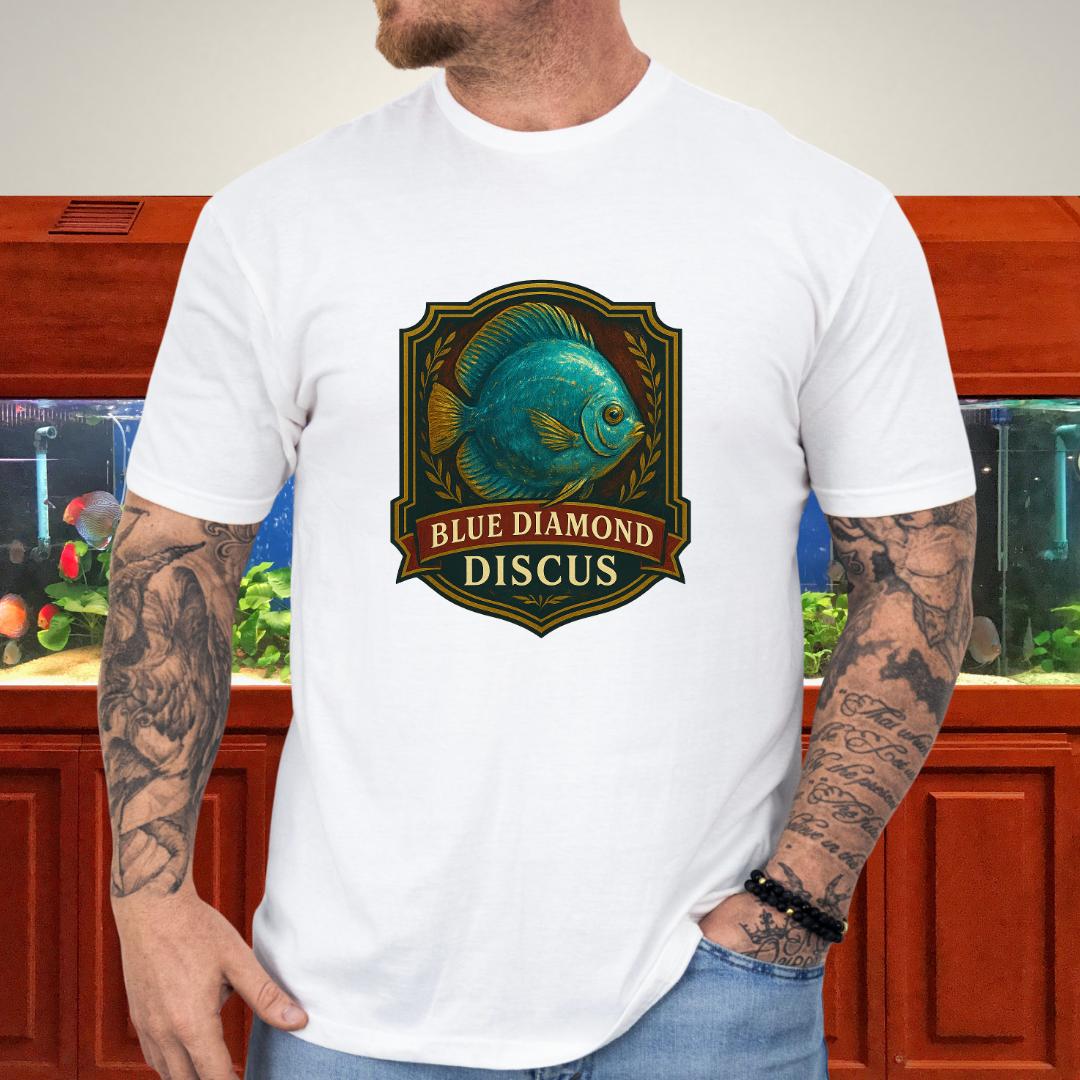Blue Diamond Discus Retro Crest T-Shirt-T-Shirt-Fish &amp; Friends Tees