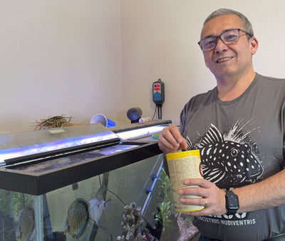 Chris in his fishroom